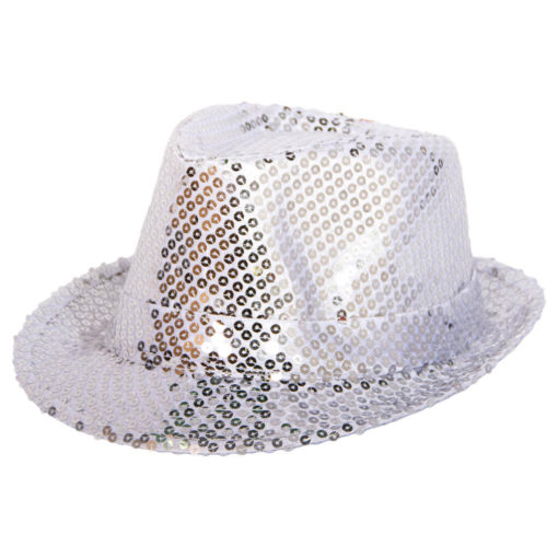 Trilby glitterhatt sølv
