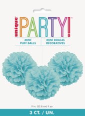 Mini Pompom Lys turkis 3pk (23cm)