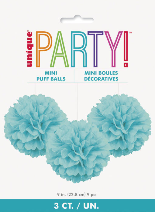 Mini Pompom Lys turkis 3pk (23cm)