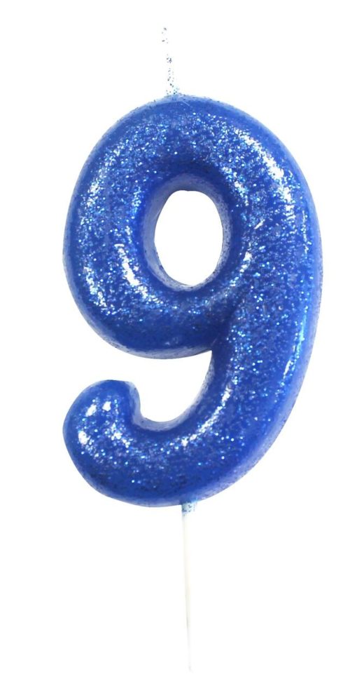 Kakelys 9 glitter blå