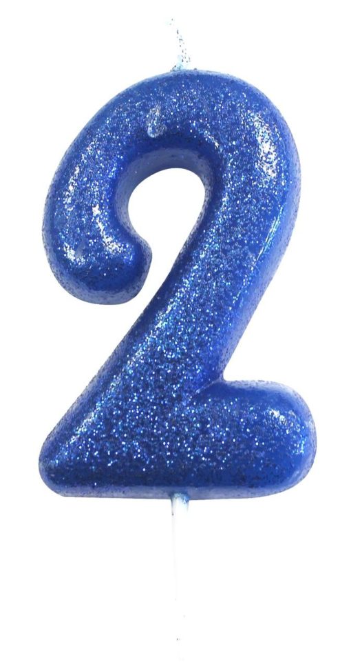 Kakelys 2 glitter blå
