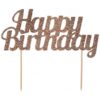 Glitter kaketopp Happy birthday rosegull