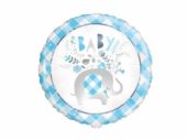 Folieballong blue floral elephant 46cm