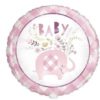 Folieballong pink floral elephant