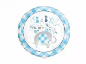 Blue Floral Elephant Foil Balloon