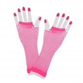 80s lange nettinghansker rosa