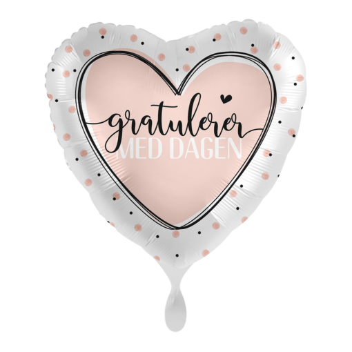 Gratulerer med dagen - Pastell rosa foliehjerte