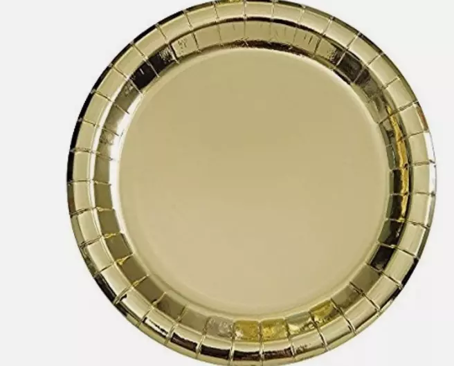 Papptallerken gull metallic 23cm 8pk