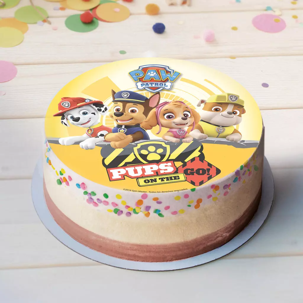 Paw Patrol - Skye, Marshall & Rocky spiselig kakeskilt 20cm