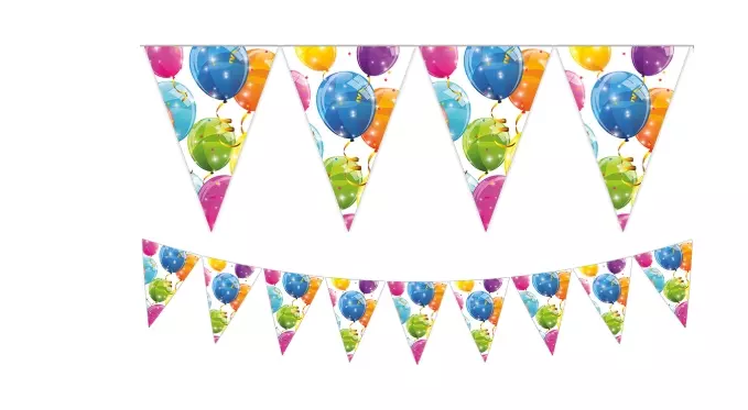 Flaggbanner i plast sparkling balloons 2,3m