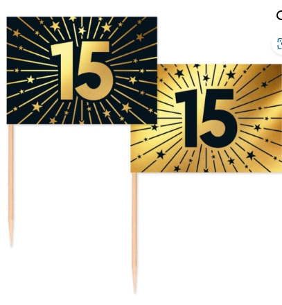 Party picks golden celebration 15 år 50 stk