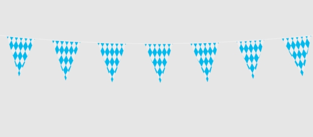 Liten flaggbanner i plast Oktoberfest 3m