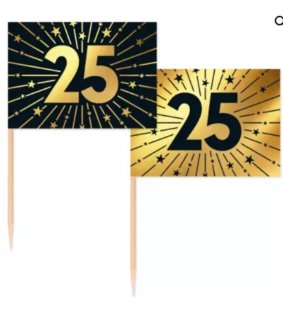 Party picks golden celebration 25 år 50 stk
