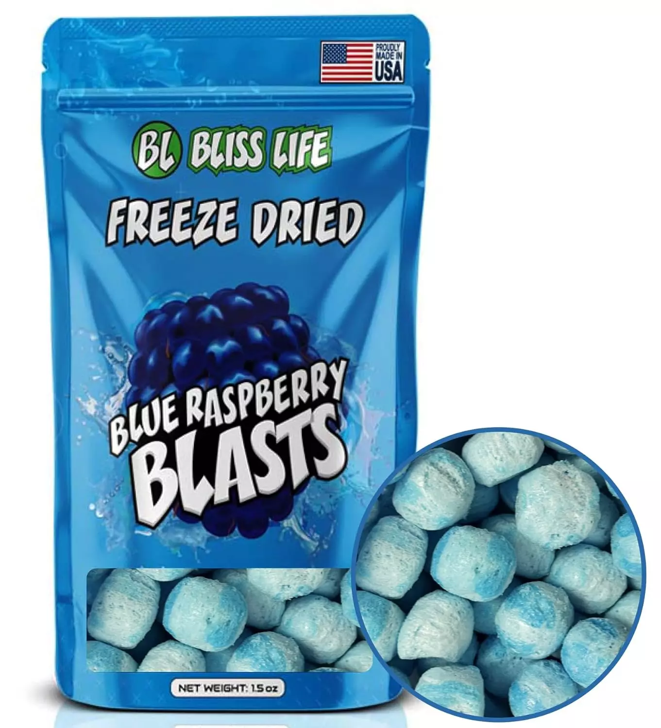 BLISS LIFE FREEZE-DRIED BLUE RASPBERRY BLASTS 43g
