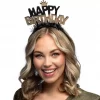 Tiara happy birthday svart/gull