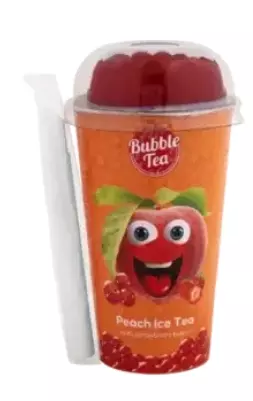 BUBBLE TEA PEACH ICE TEA WITH STRAWBERRY FLAVOURED BOBA 350ml (Import)