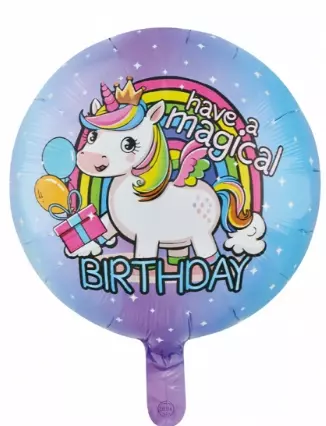 Unicorn have a magical birthday folieballong