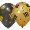 18 år Golden celebrations ballonger 6pk