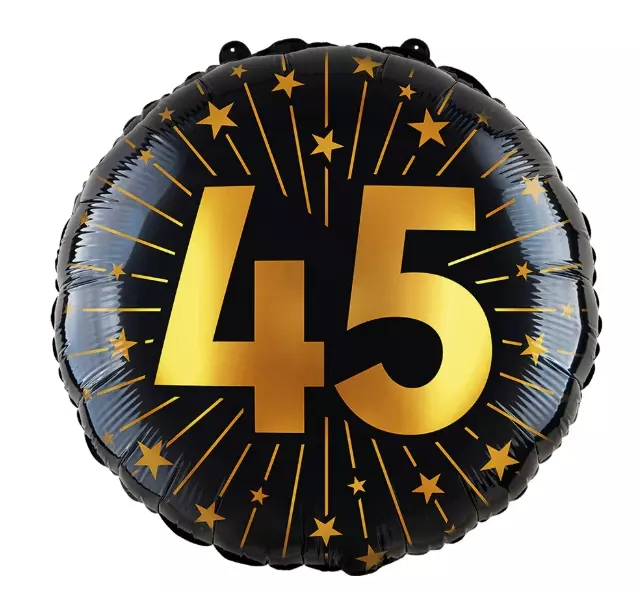 45 år Golden celebrations folieballong