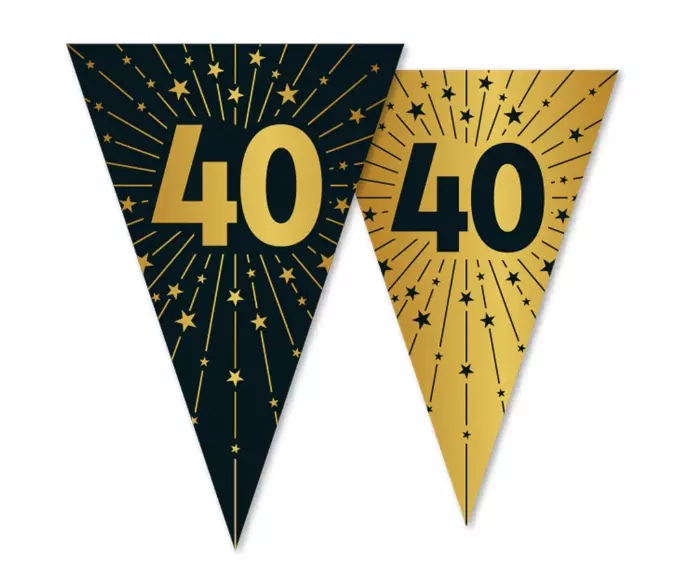 Flaggbanner 40 år golden celebrations 10 meter