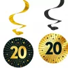 «20» swirls decoration golden celebration 4pk
