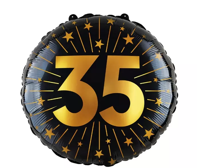 35 år Golden celebrations folieballong