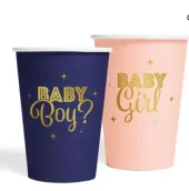 Boy or girl gender reveal pappkopper 8pk