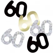 Bordkonfetti Sort & Sølv Glitz - #60