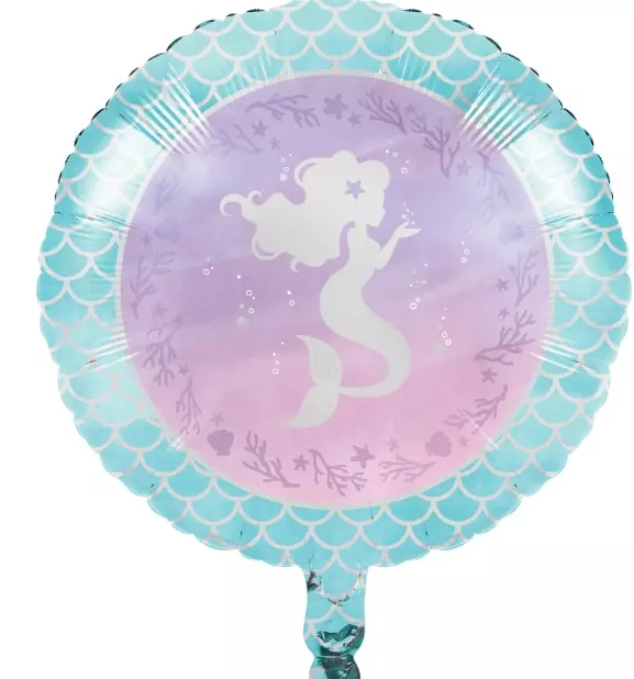 Mermaid folieballong rund