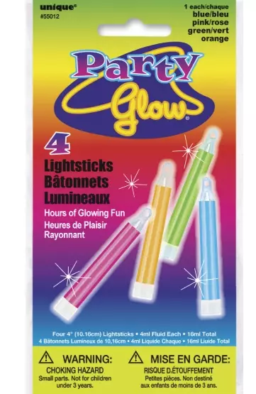 4 glowsticks 10cm