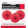 Røde pyntevifter 3 pk 15 cm
