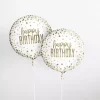 Happy birthday golden white folieballong
