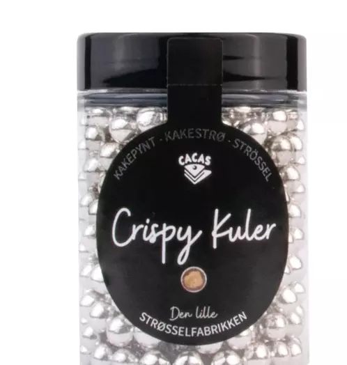 Kakestrø Crispy Kuler Sølv 6mm 75g