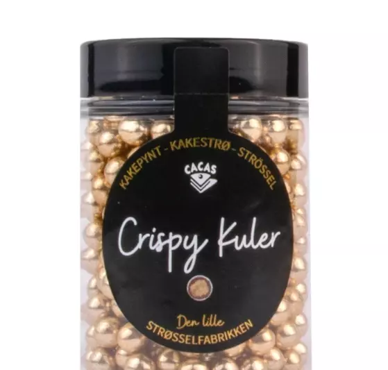 Kakestrø Crispy Kuler Gull 6mm 75g