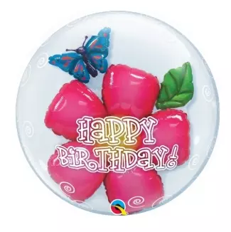 Deco bubble happy birthday flower