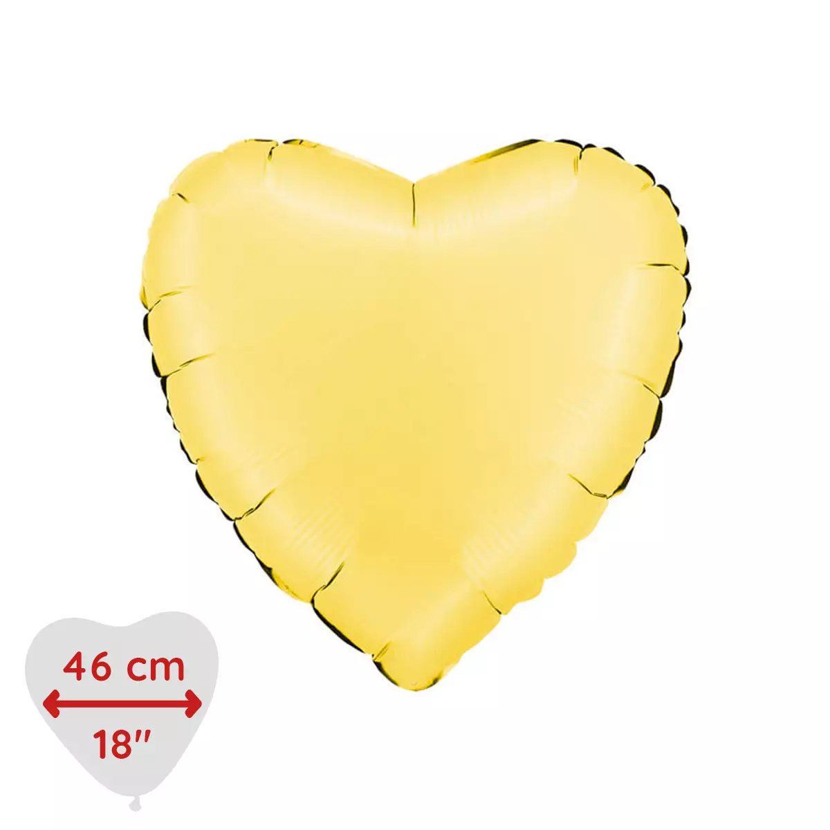 Hjerte folieballong Satin Banana Yellow 46 cm