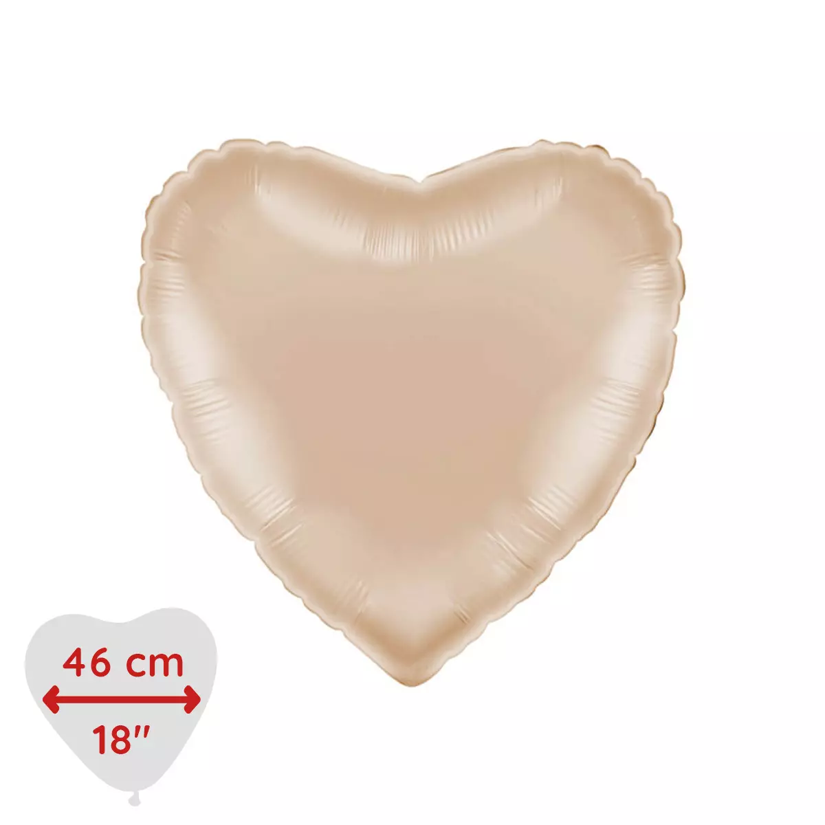 Hjerte folieballong Californian Gold 46 cm