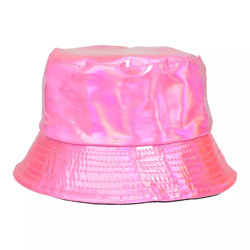 Bøttehatt glossy rosa