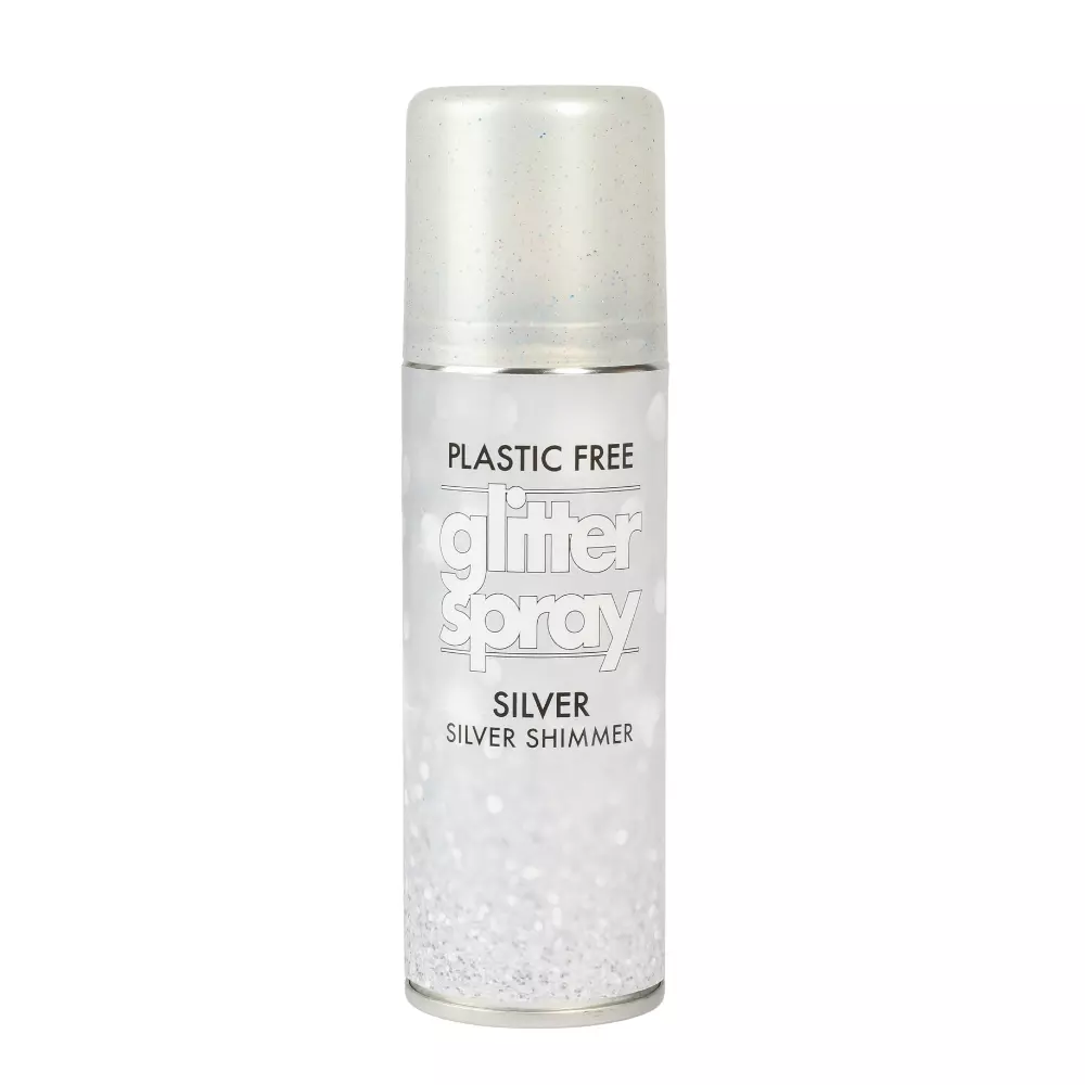 Glitter hårspray silver