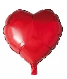Rødt hjerte folieballong 46cm