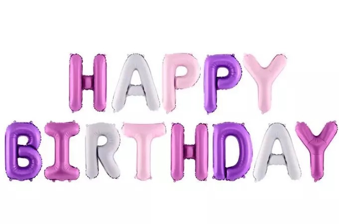 Folieballonger Happy Birthday banner mix farger 340x35cm (lillamix)