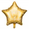 Folieballong stjerne Happy Birthday Gull 40cm