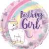 Folieballong Eco Birthday Girl Unicorn 18inch