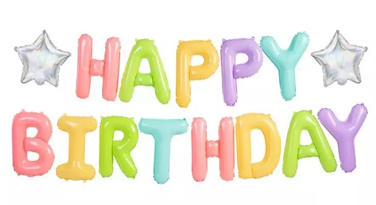 Folieballonger banner Happy Birthday 395x35cm