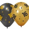 16 år Golden celebrations ballonger 6pk