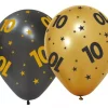 10 år Golden celebrations ballonger 6pk