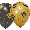 15 år Golden celebrations ballonger 6pk