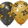 25 år Golden celebrations ballonger 6pk