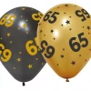 65 år Golden celebrations ballonger 6pk