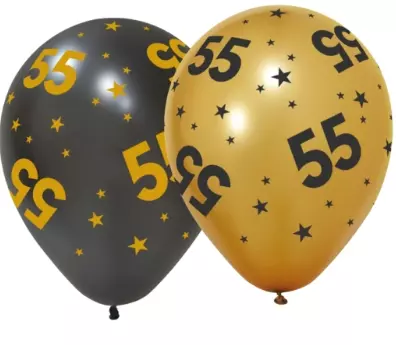 55 år Golden celebrations ballonger 6pk